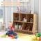 Costway 5-Cubby Kids Toy Storage Organizer Wooden Bookshelf Display Cabinet Natural/White